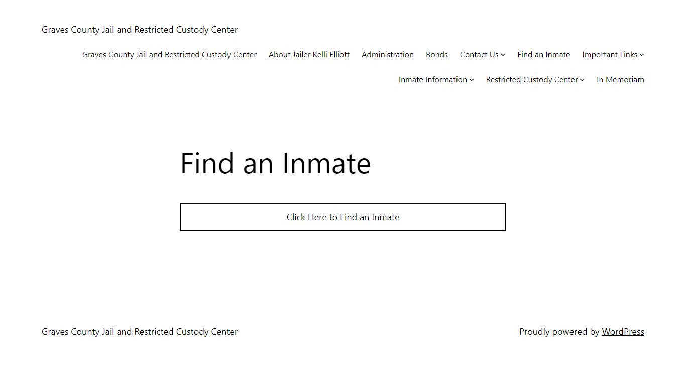 Find an Inmate – Graves County Jail and Restricted Custody Center