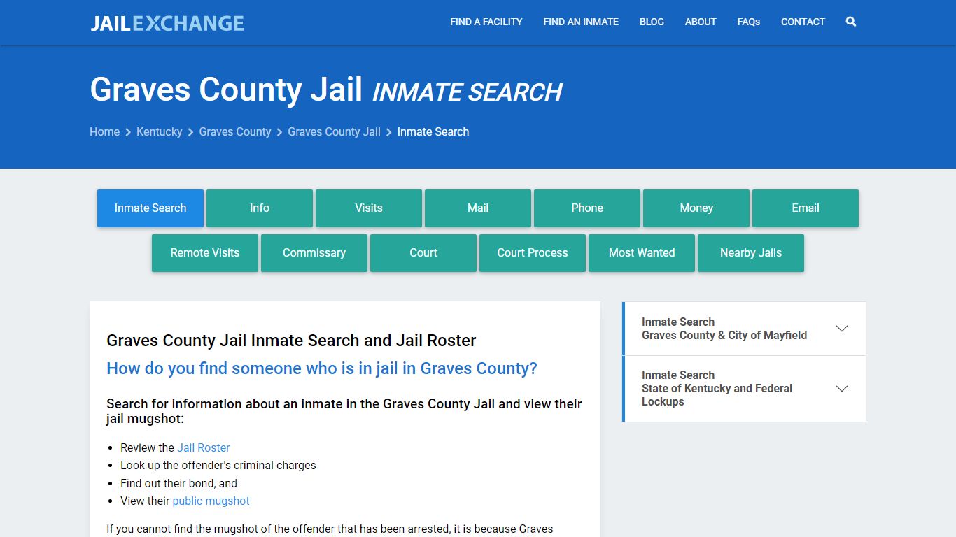 Inmate Search: Roster & Mugshots - Graves County Jail, KY